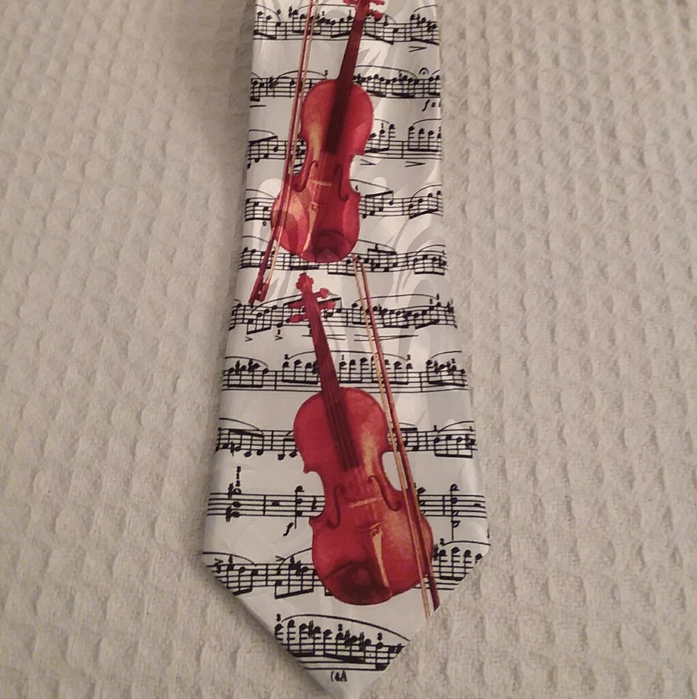 Fratello Mens Handmade Violin & Music Sheet Tie